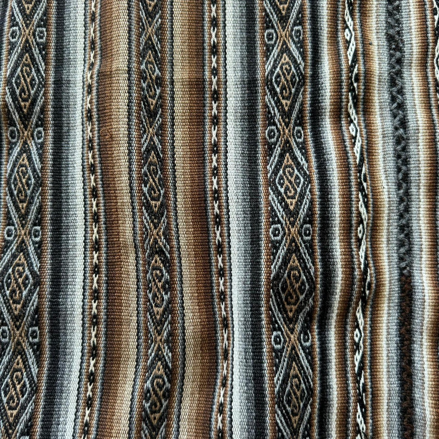Close up of Sacred Mesa cloth from Chinchero. Hand woven from hand dyed Alpaca wool in a variety of colors. Cloth can be used for your work with the Mesa, Sacred Medicine bundle, and/or as an Altar cloth.
