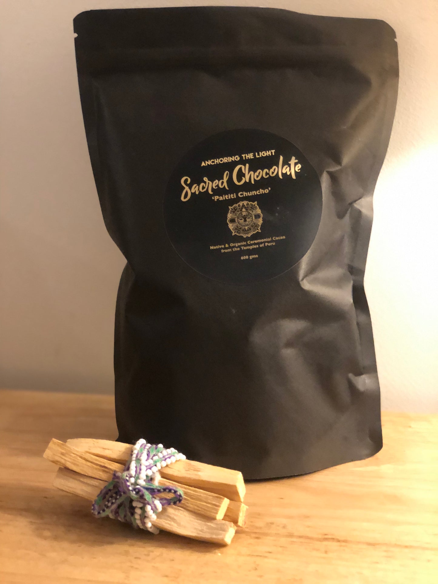 Ceremonial Cacao + Palo Santo + Huatana Tie Bundle 600g