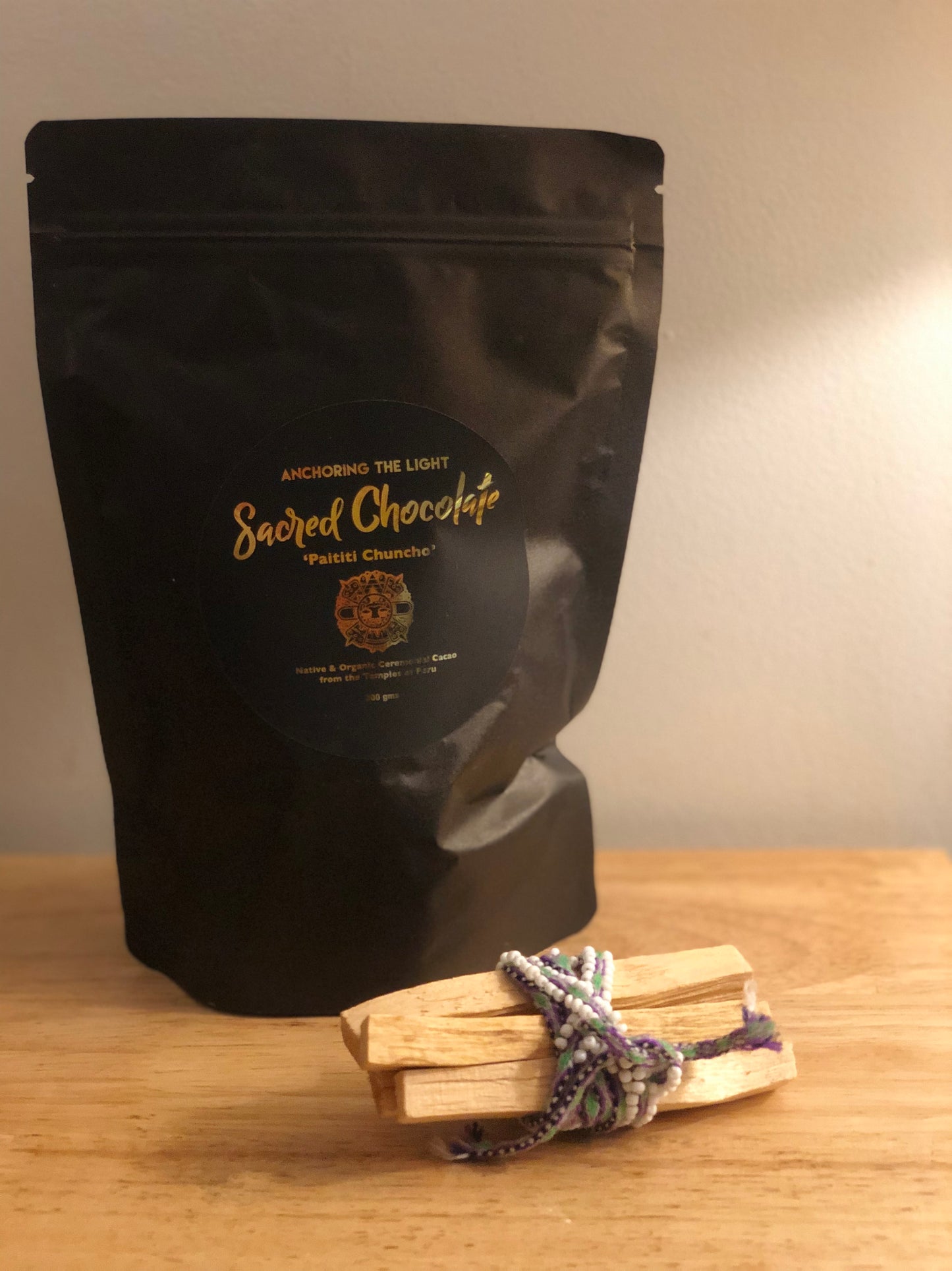 Ceremonial Cacao + Palo Santo + Huatana Tie Bundle 300g
