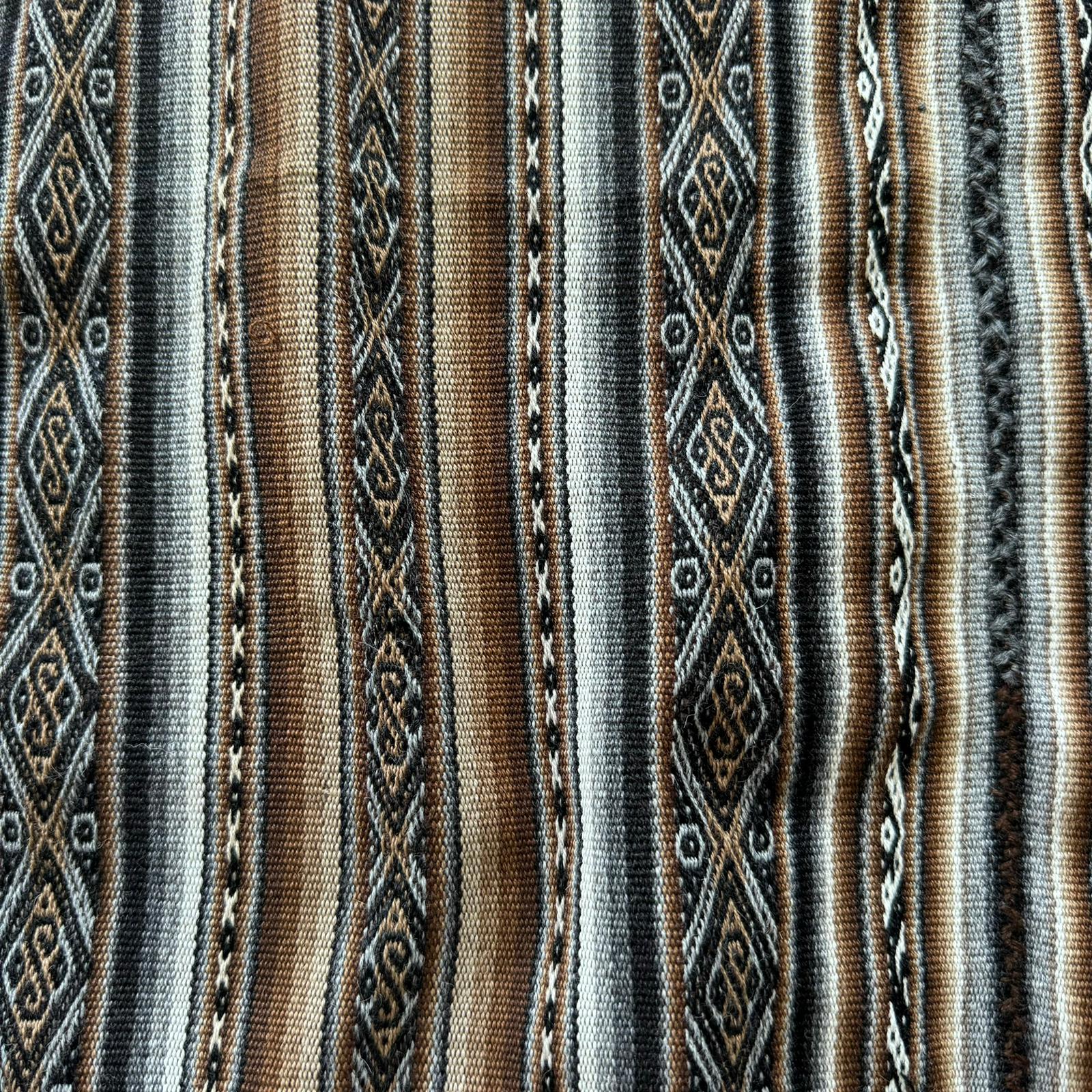 Close up of Sacred Mesa cloth from Chinchero. Hand woven from hand dyed Alpaca wool in a variety of colors. Cloth can be used for your work with the Mesa, Sacred Medicine bundle, and/or as an Altar cloth.